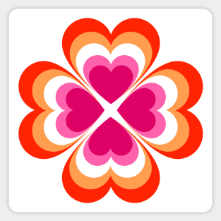 Lesbian clover hearts Sticker